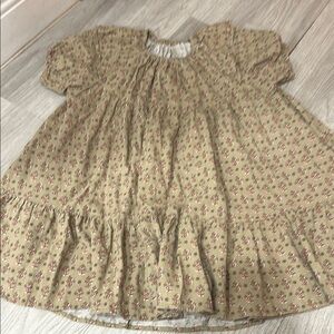 Rylee + Cru Olive Green Floral Tiered Cotton Dress